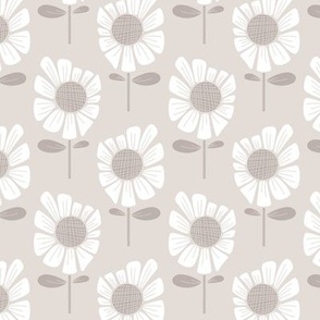 Blooming Daisy - Linen - Medium Scale