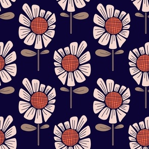Blooming Daisy - Navy - Large Scale