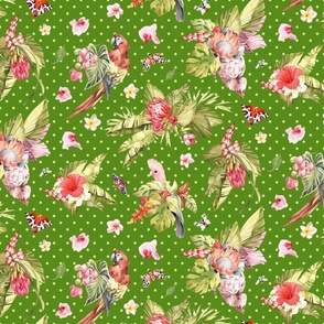 Luscious_Tropical_Birds_Green_Susie_B_Designs