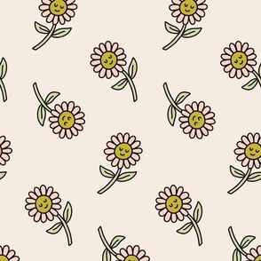 happy flowers - beige