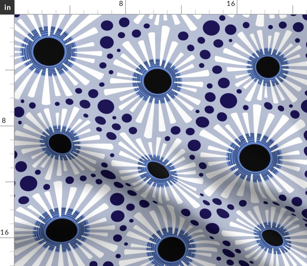 Retro Sunburst - Periwinkle - Large Scale