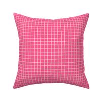 Hand Drawn Two Tone Grid Lines in Shocking Pink Background