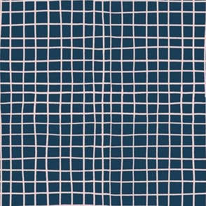 Hand Drawn Two Tone Grid Lines in Navy Blue Background