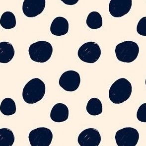 Beige Black Two Tone Hand Drawn Dots Speckled