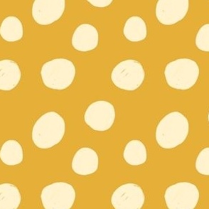 Mustard Beige Two Tone Hand Drawn Dots Speckled