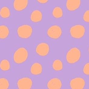Peach Purple Two Tone Hand Drawn Dots Speckled