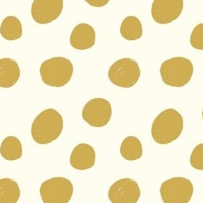 Ivory Mustard Two Tone Hand Drawn Dots Speckled