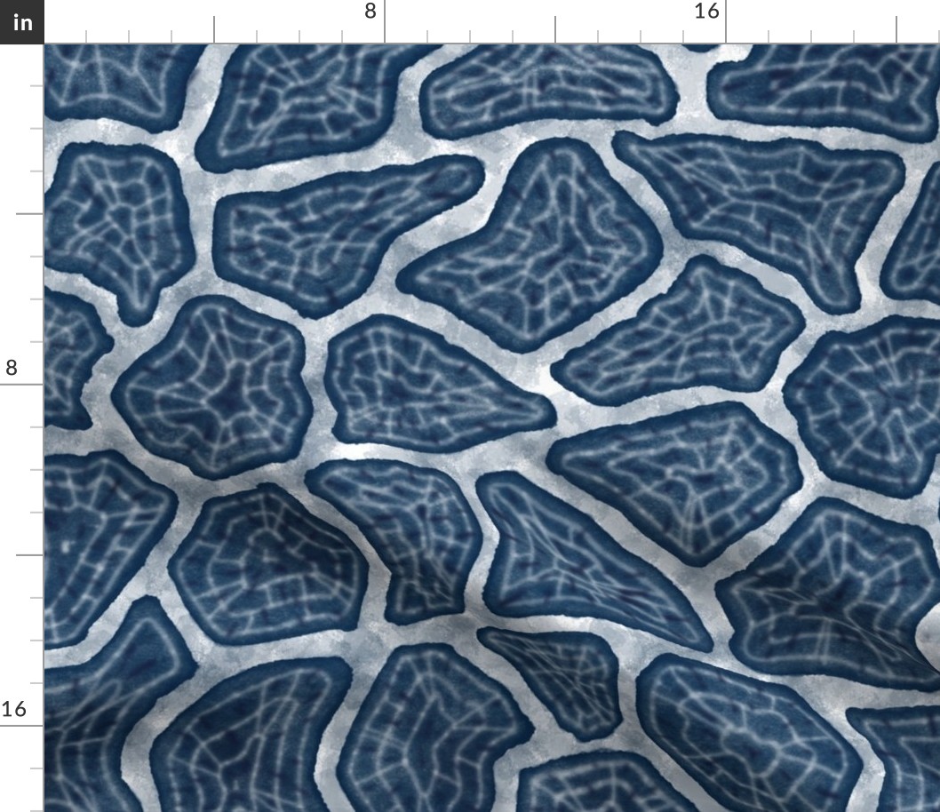 Shibori Giraffe Indigo Tie Dye Blue Print 