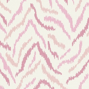 ikat inspired tiger stripes/soft pink/large