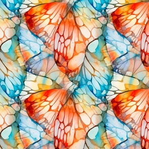 blue and orange wings