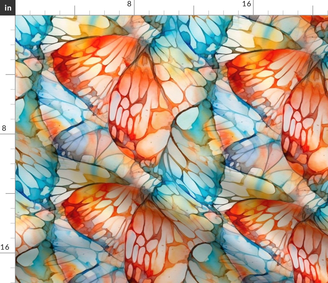 blue and orange wings