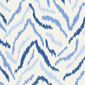 ikat inspired tiger stripes/blue/large
