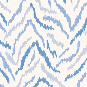 ikat inspired tiger stripes/soft blue/large