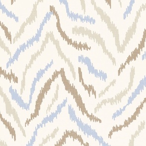 ikat inspired tiger stripes/neutral with blue/large