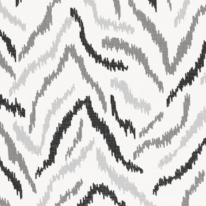 ikat inspired tiger stripes/charcoal and grey/large