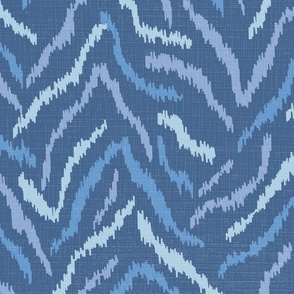 ikat inspired tiger stripes/dark blue/large