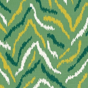 ikat inspired tiger stripes/green/large