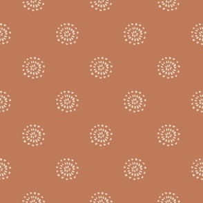 Painted decorative polka dots - off-white and muted orange // big scale