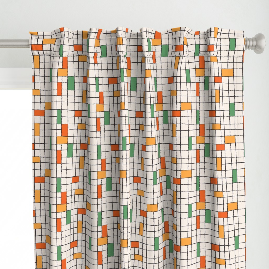 Mondrian inspired grid pattern - Retro colour palette