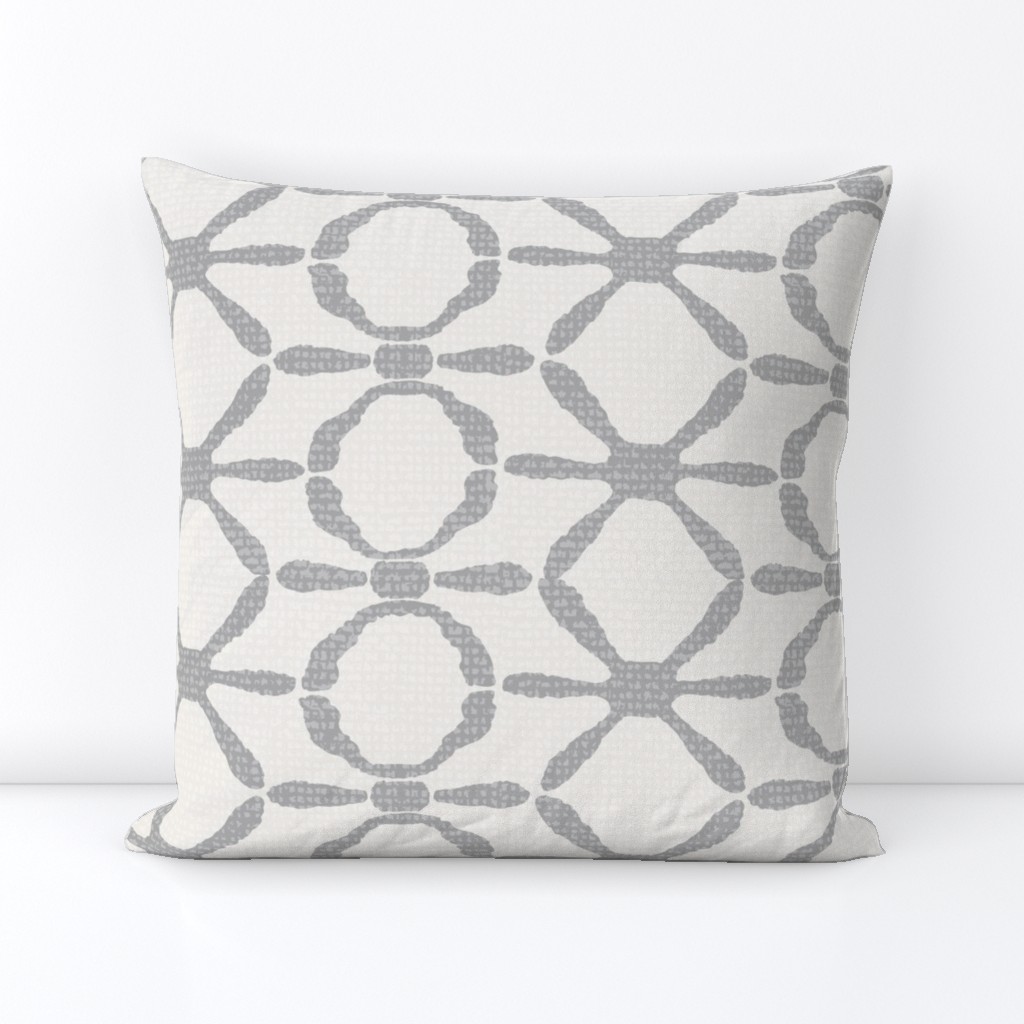 Mod Abstract Star Tortoise - Cool Gray on Bone - Large