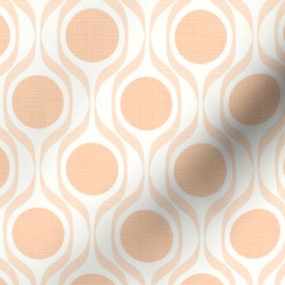 Mid century ribbons midmod vintage retro circle geometric in apricot medium scale by Pippa Shaw