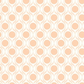 Mid century ribbons midmod vintage retro circle geometric in apricot medium scale by Pippa Shaw