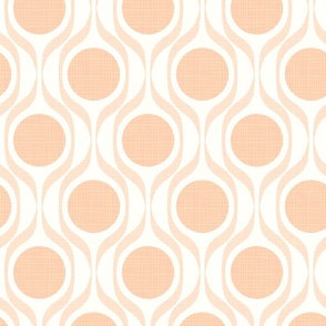 Mid century ribbons midmod vintage retro circle geometric in apricot large scale by Pippa Shaw