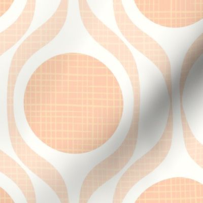 Mid century ribbons midmod vintage retro circle geometric in apricot XL 8 wallpaper scale by Pippa Shaw
