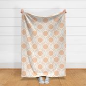 Mid century ribbons midmod vintage retro circle geometric in apricot jumbo 12 curtain duvet wallpaper scale by Pippa Shaw