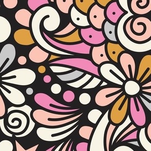 2753 C Medium - retro floral doodle
