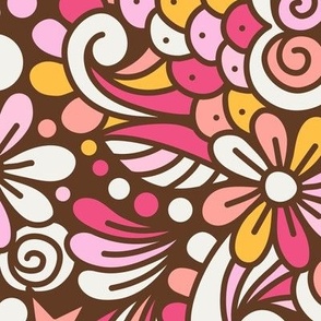 2753 F Medium - retro floral doodle