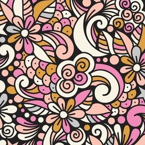 2753 C Small - retro floral doodle