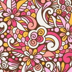2753 F Small - retro floral doodle