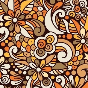 2753 G Small - retro floral doodle