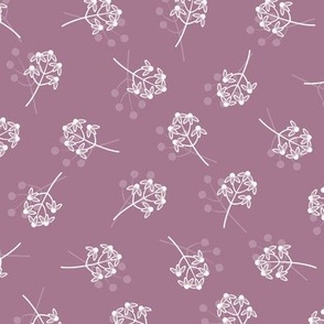 Berry Blossom Toss: Plum & White Floral, Purple Botanical