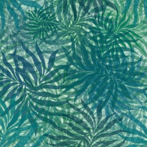 Tropical leaves - Green Large 