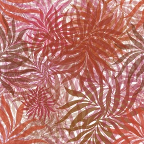 Tropical Leaves - Red Large 