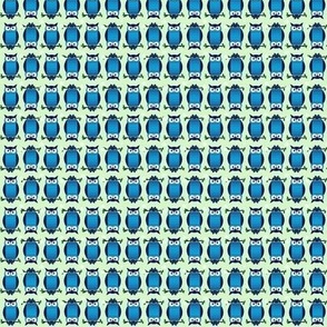 Tiny Blue Owls - Up & Down pattern