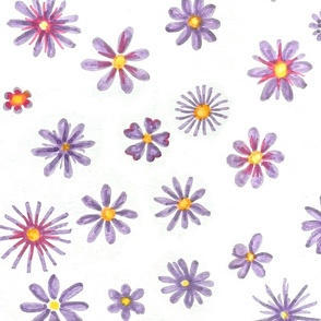 Naive flowers. Cute handdrawn children flowers. Marker handdrawn Simple flowers. 