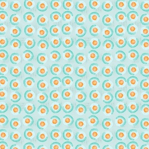 Abstract animal print orange and aqua circle - Small scale