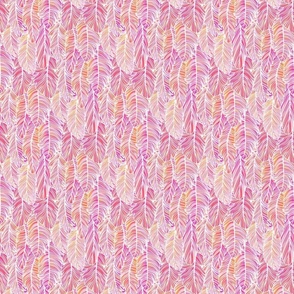 Fabulous Feathers- Flamingo Feather Boa- Animal Print-  Bird- Tropical Birds- Feathers Wallpaper- Pink- Coral- Barbiecore- sMini