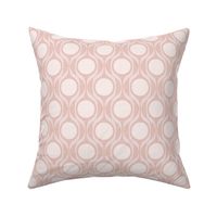 Mid century ribbons midmod vintage retro circle geometric in dusky pink medium scale by Pippa Shaw