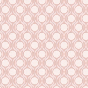 Mid century ribbons midmod vintage retro circle geometric in dusky pink medium scale by Pippa Shaw