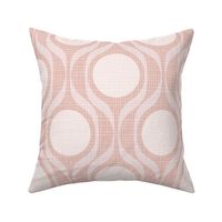 Mid century ribbons midmod vintage retro circle geometric in dusky pink XL 8 wallpaper scale by Pippa Shaw