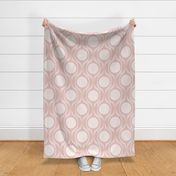 Mid century ribbons midmod vintage retro circle geometric in dusky pink jumbo 12 curtain duvet wallpaper scale by Pippa Shaw