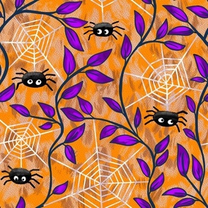 halloween spiders orange normal scale