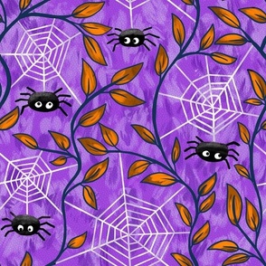 halloween spiders purple orange normal scale