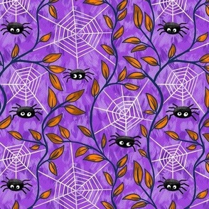 halloween spiders purple orange small scale