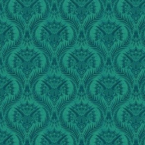 Triceratops Damask - 3" small - teal