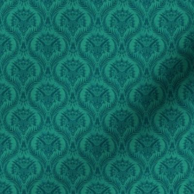 Triceratops Damask - 2" small - teal 